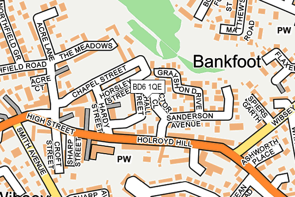 BD6 1QE map - OS OpenMap – Local (Ordnance Survey)