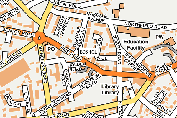 BD6 1QL map - OS OpenMap – Local (Ordnance Survey)