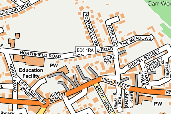 BD6 1RA map - OS OpenMap – Local (Ordnance Survey)