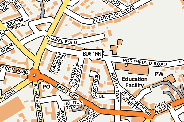 BD6 1RN map - OS OpenMap – Local (Ordnance Survey)