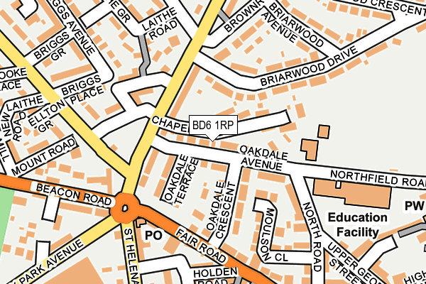 BD6 1RP map - OS OpenMap – Local (Ordnance Survey)