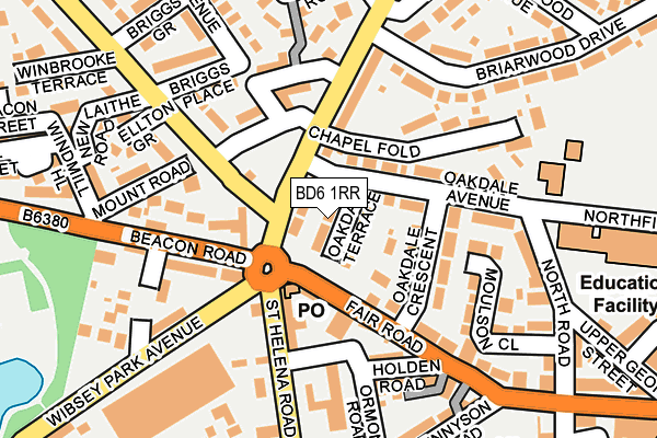 BD6 1RR map - OS OpenMap – Local (Ordnance Survey)