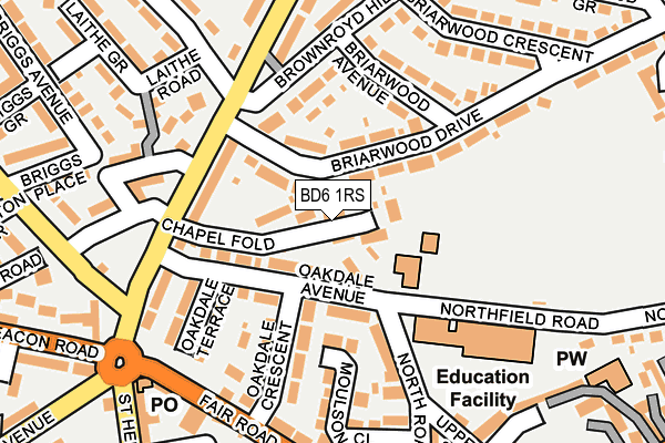 BD6 1RS map - OS OpenMap – Local (Ordnance Survey)