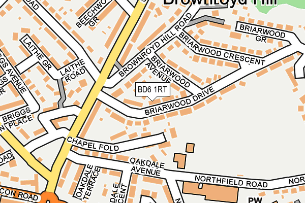 BD6 1RT map - OS OpenMap – Local (Ordnance Survey)