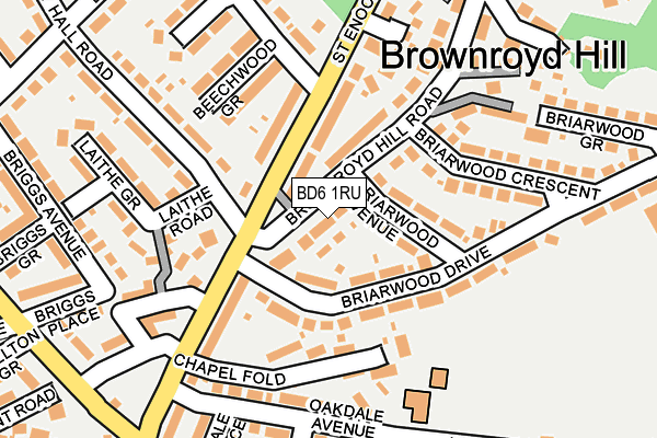 BD6 1RU map - OS OpenMap – Local (Ordnance Survey)