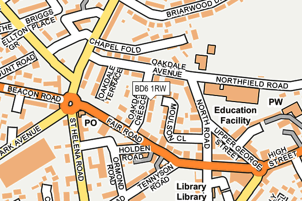 BD6 1RW map - OS OpenMap – Local (Ordnance Survey)