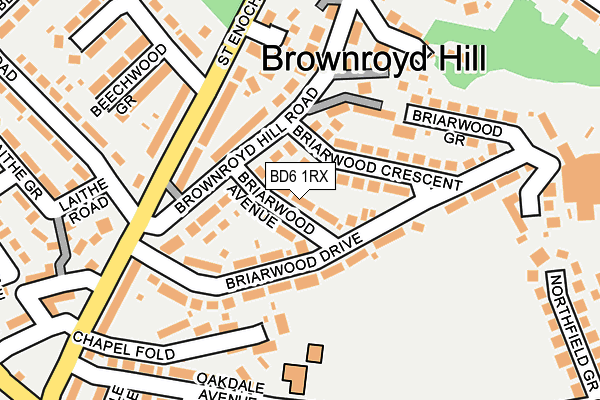 BD6 1RX map - OS OpenMap – Local (Ordnance Survey)