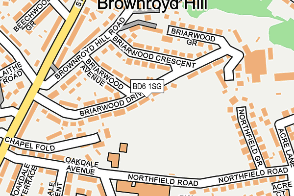 BD6 1SG map - OS OpenMap – Local (Ordnance Survey)