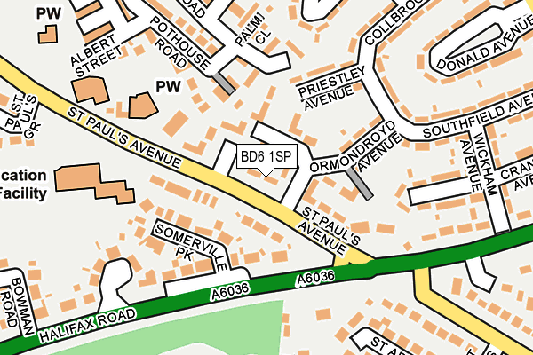 BD6 1SP map - OS OpenMap – Local (Ordnance Survey)