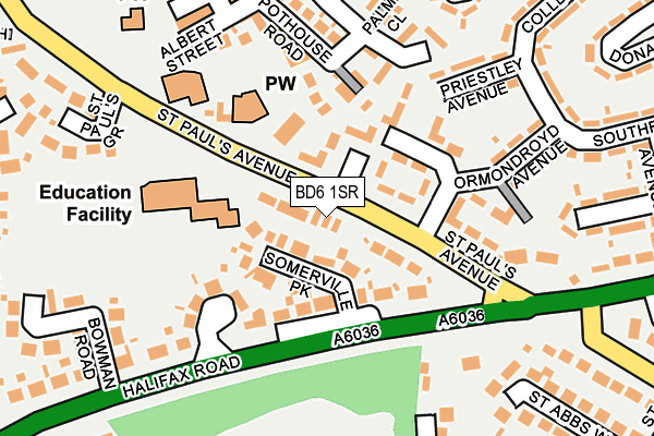 BD6 1SR map - OS OpenMap – Local (Ordnance Survey)