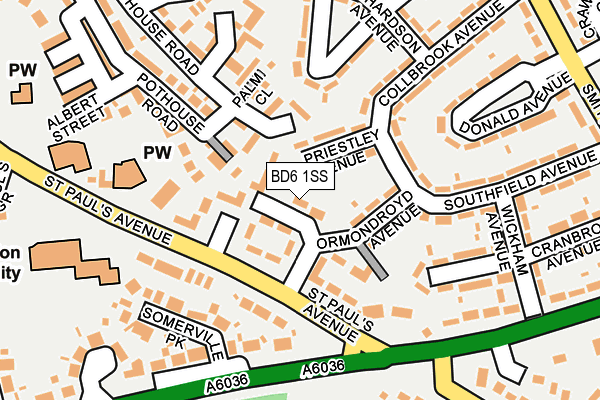 BD6 1SS map - OS OpenMap – Local (Ordnance Survey)