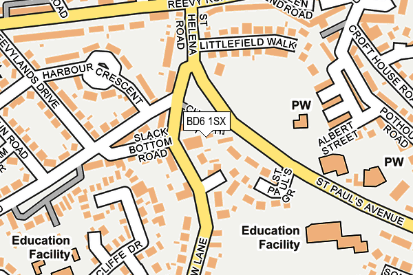 BD6 1SX map - OS OpenMap – Local (Ordnance Survey)