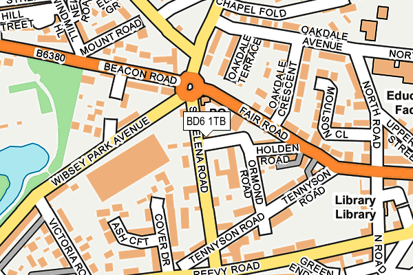 BD6 1TB map - OS OpenMap – Local (Ordnance Survey)