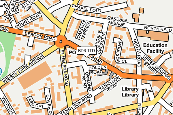 BD6 1TD map - OS OpenMap – Local (Ordnance Survey)