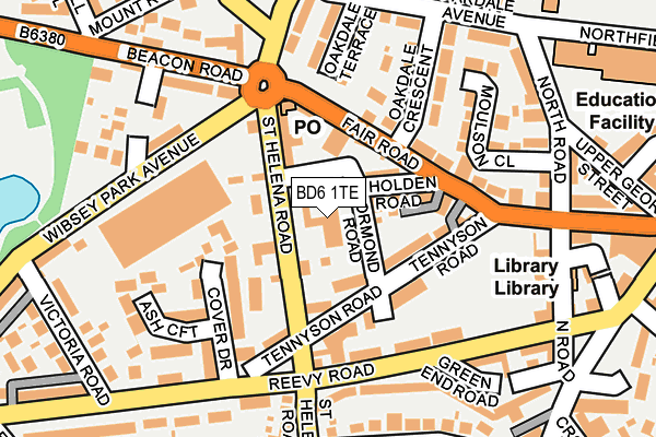 BD6 1TE map - OS OpenMap – Local (Ordnance Survey)