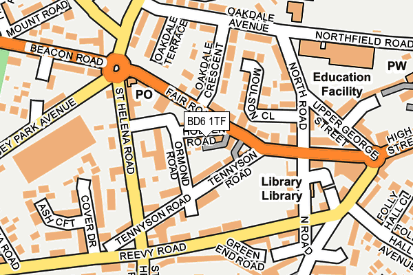 BD6 1TF map - OS OpenMap – Local (Ordnance Survey)