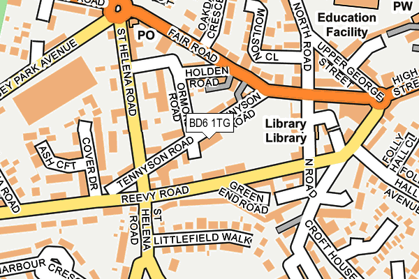 BD6 1TG map - OS OpenMap – Local (Ordnance Survey)