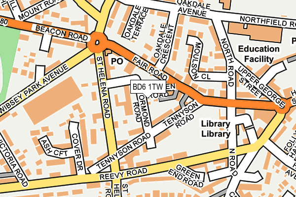 BD6 1TW map - OS OpenMap – Local (Ordnance Survey)
