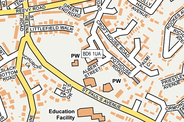 BD6 1UA map - OS OpenMap – Local (Ordnance Survey)