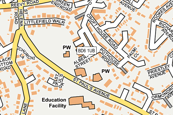 BD6 1UB map - OS OpenMap – Local (Ordnance Survey)