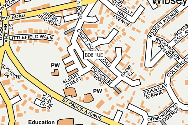 BD6 1UE map - OS OpenMap – Local (Ordnance Survey)