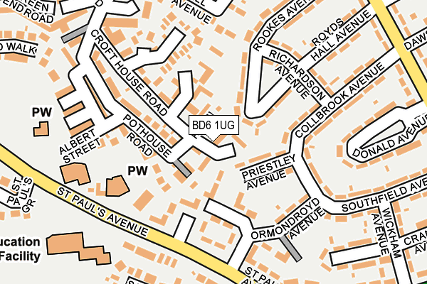 BD6 1UG map - OS OpenMap – Local (Ordnance Survey)