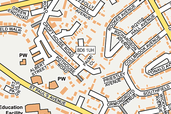 BD6 1UH map - OS OpenMap – Local (Ordnance Survey)