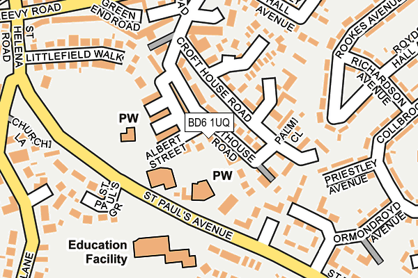 BD6 1UQ map - OS OpenMap – Local (Ordnance Survey)