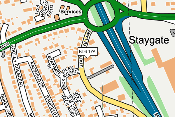 BD6 1YA map - OS OpenMap – Local (Ordnance Survey)