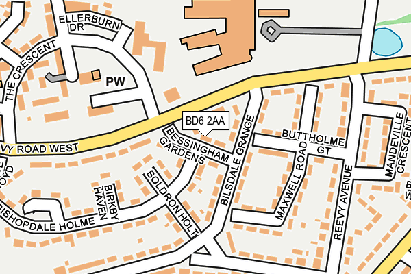 BD6 2AA map - OS OpenMap – Local (Ordnance Survey)