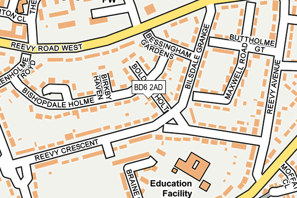 BD6 2AD map - OS OpenMap – Local (Ordnance Survey)