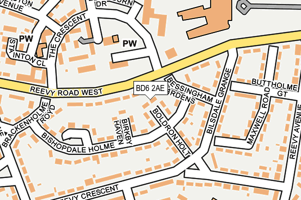 BD6 2AE map - OS OpenMap – Local (Ordnance Survey)