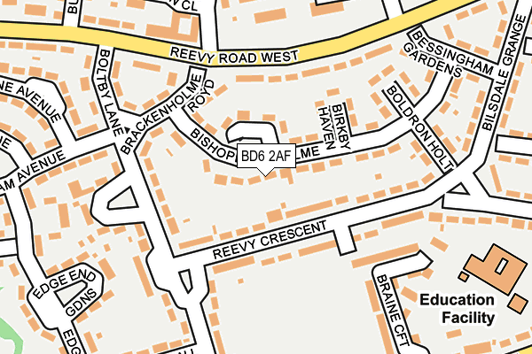 BD6 2AF map - OS OpenMap – Local (Ordnance Survey)