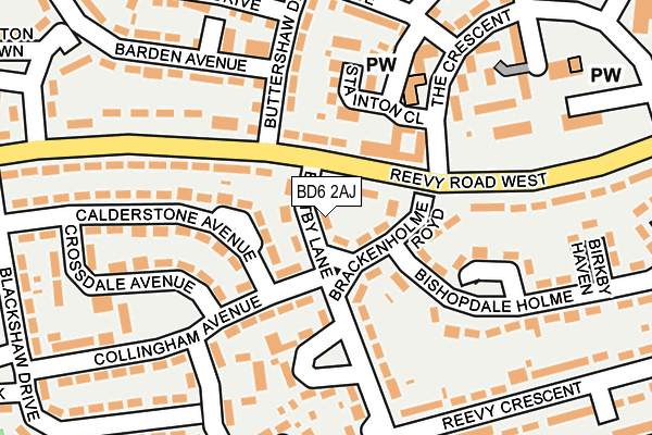 BD6 2AJ map - OS OpenMap – Local (Ordnance Survey)