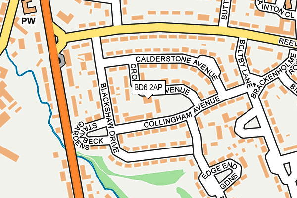 BD6 2AP map - OS OpenMap – Local (Ordnance Survey)