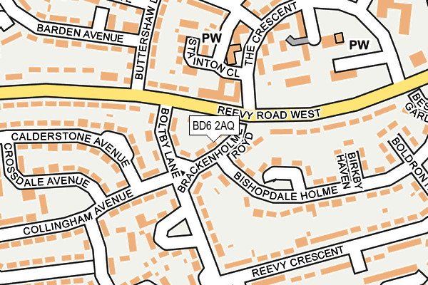 BD6 2AQ map - OS OpenMap – Local (Ordnance Survey)