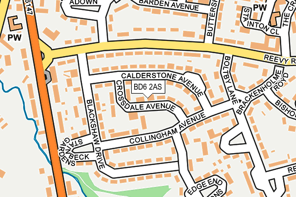 BD6 2AS map - OS OpenMap – Local (Ordnance Survey)