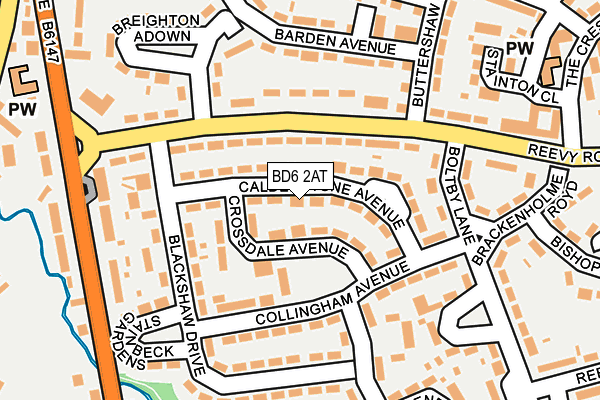 BD6 2AT map - OS OpenMap – Local (Ordnance Survey)