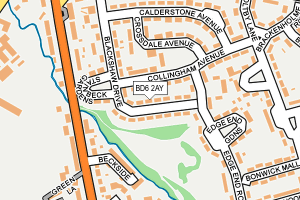 BD6 2AY map - OS OpenMap – Local (Ordnance Survey)