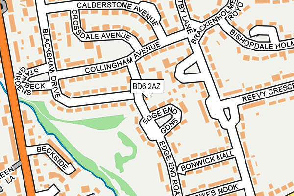 BD6 2AZ map - OS OpenMap – Local (Ordnance Survey)