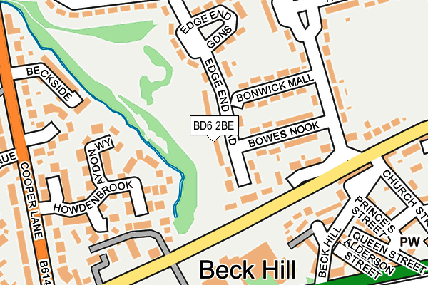 BD6 2BE map - OS OpenMap – Local (Ordnance Survey)