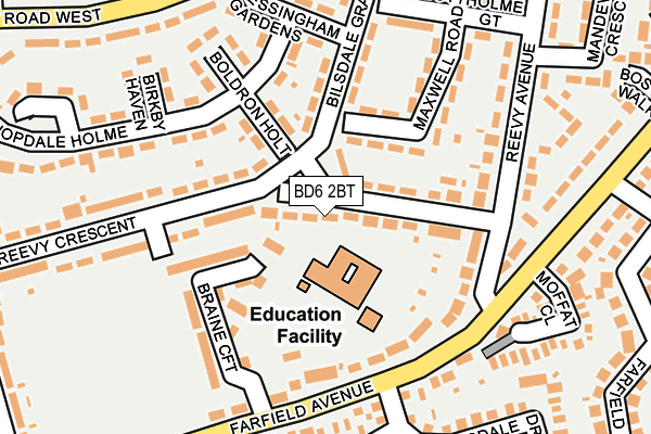 BD6 2BT map - OS OpenMap – Local (Ordnance Survey)