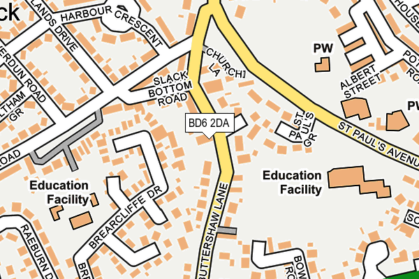 BD6 2DA map - OS OpenMap – Local (Ordnance Survey)