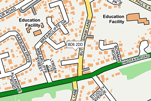 BD6 2DD map - OS OpenMap – Local (Ordnance Survey)