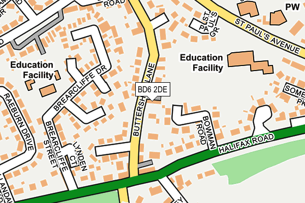 BD6 2DE map - OS OpenMap – Local (Ordnance Survey)