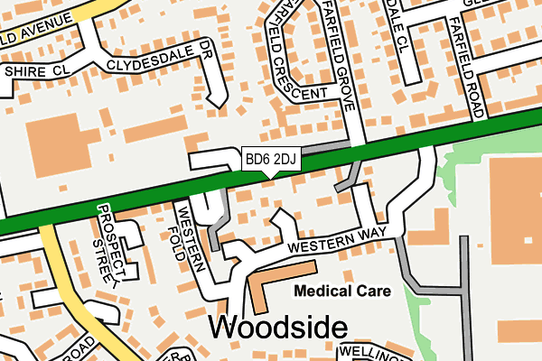 BD6 2DJ map - OS OpenMap – Local (Ordnance Survey)