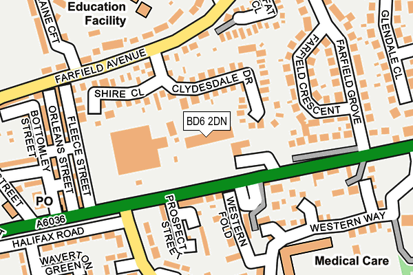 BD6 2DN map - OS OpenMap – Local (Ordnance Survey)