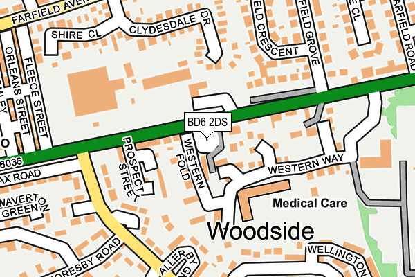 BD6 2DS map - OS OpenMap – Local (Ordnance Survey)