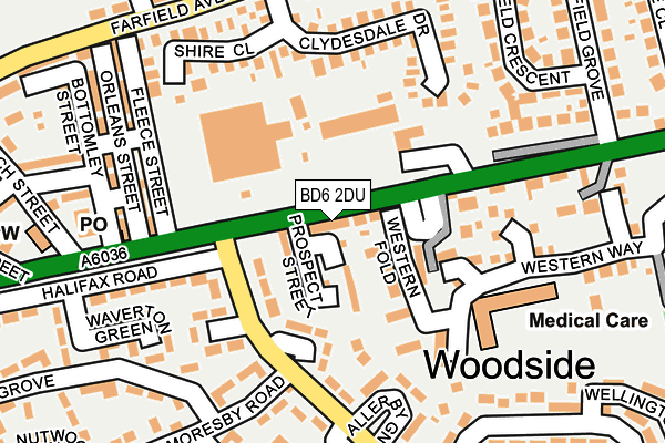 BD6 2DU map - OS OpenMap – Local (Ordnance Survey)