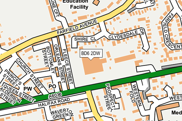 BD6 2DW map - OS OpenMap – Local (Ordnance Survey)